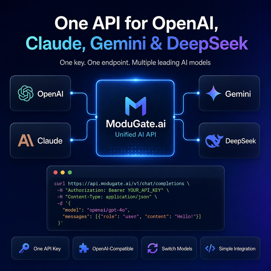 Modugate Unified Ai Api Gateway ModuGate unified AI API for OpenAI, Claude, Gemini and DeepSeek